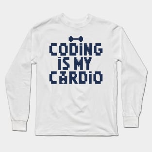 Coding Is My Cardio | 8-Bit Retro Coder Long Sleeve T-Shirt